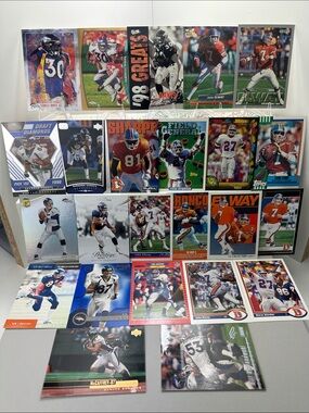 John Elway w/ Broncos teammates lot of 24 (Shannon Sharpe, Terrell Davis & more)